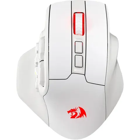 Redragon M811 PRO Wireless Optical MMO Gaming Mouse, PC Gaming Accessories, 15 Programmable Buttons, RGB Lighting Ergonomic Mouse, 10 Side Macro Keys, Precision Actuation, Software-Supported DIY Keybinds, 80h Battery Life (Lights Off), Natural Grip Build,
