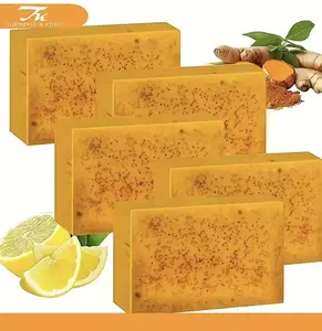TTURMERIC&KOJIC urmeric & KojicAcidBrightening Soap, DarkSpot Remover, Kojic AcidSoap, Soap Body CareBody Wash Lemon FlawlessOrganic Moisturize Friend turmeric soap bar turmeric kojic acid soap body wash