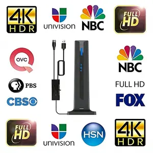 Digital HDTV Antenna for Local Channels, Long Range 360° TV Antenna Support Indoor Outdoor Antenna for Smart TV Easy Installation