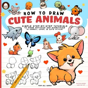 How to Draw Cute Animals : Simple Step-by-Step Tutorials to Draw Anything and Everything in Kawaii, Chibi, and Cute Style (How to Art) Paperback – October 26, 2023