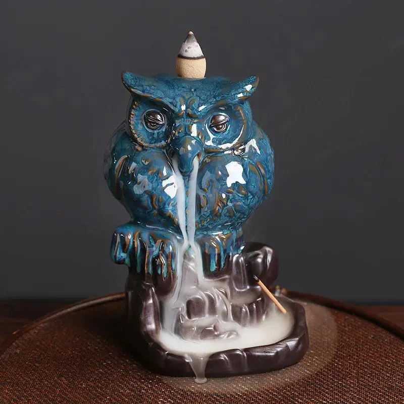 Owl Design Incense Holder, Vintage Cone Incense Burner, Desktop Miniature, Home Living Room Office Decor, Home Fragrance Holder, Calming Home Fragrance, Aromatherapy Scent Diffuser, Scented, Bakhoor Burner