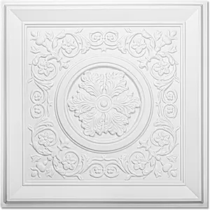 12-Pack 24"x24" Drop Ceiling Tiles,  Glue up  Style 3D Ceiling Tiles, White