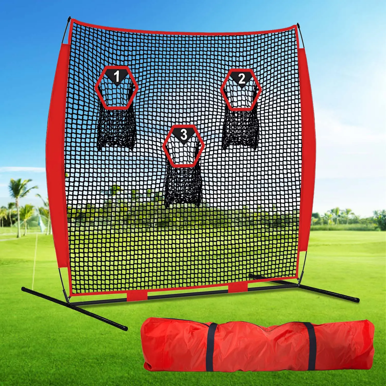 8X8FT Football Practice Catching Goal Punting Pitching Nets - Football Throwing Field Goal Kicking Net for Quarterbacks with Hooks Throwing Accuracy Passing Training Target Net