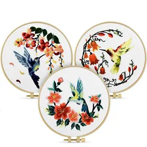 3 Pack Embroidery Kit for Beginners Needlepoint Cross Stitch Kits for Adults,Stitch Learning DIY Kit with Easy Instruction,Stamped Bird Embroidery Patterns,Threads,Sewing Hobby - Home Improvement.