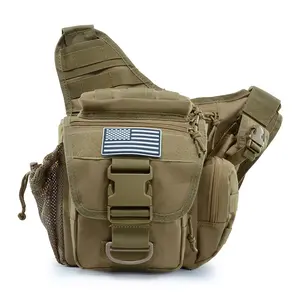Nylon Waterproof Tactical Sling Backpack, Crossbody Bag with Molle Design, Versatile Storage, Military Sport Style for Everyday Carry, Father's Day Gift