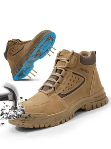 RUMFEN Men's Wear-resistant High-top Steel Toe Work Sneakers  - Durable Protection, Advanced Non-Slip Traction - Comfortable & Stylish Shoes for Daily Work