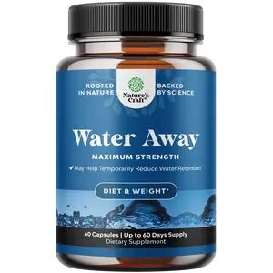 Nature's Craft Water Away Maximum Strength Herbal Diuretic Pills with Dandelion Leaf Extract & Green Tea for Bloating Relief & Fluid Balance Support 60 Capsules