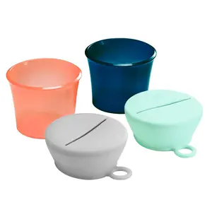 Boon SNUG SNACK Containers with Universal Silicone Lids - Includes 2 Lids and 2 Cups for Snacks
