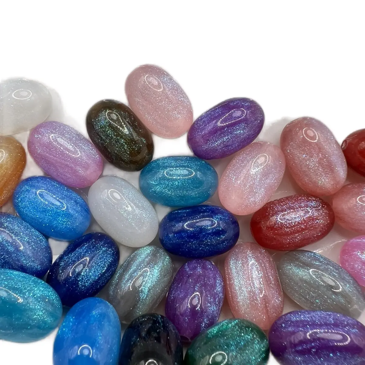 Shimmer Grape Beads Mix 30pcs 13mm x 21mm Glitter Beads for DIY Jewelry Making Crystal Craft Kit Durable Long Lasting Material Unique Eye Catching Design Beaded Tassel Charms