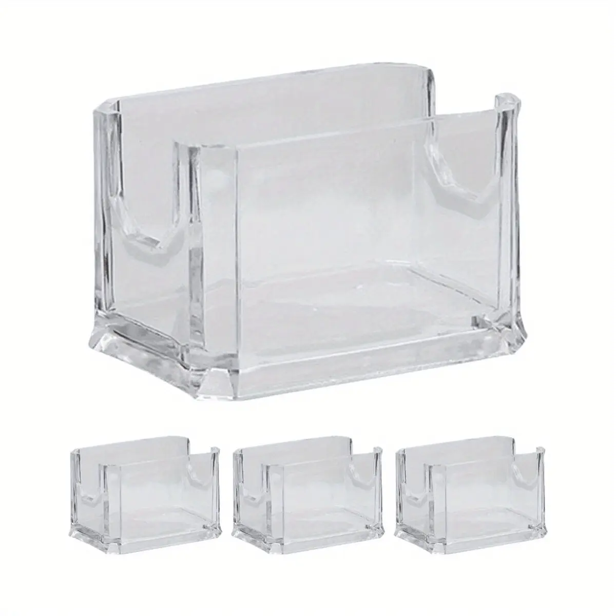 2Pcs Transparent acrylic storage box, multifunctional pen holder, tabletop business card holder, Transparent Organizer