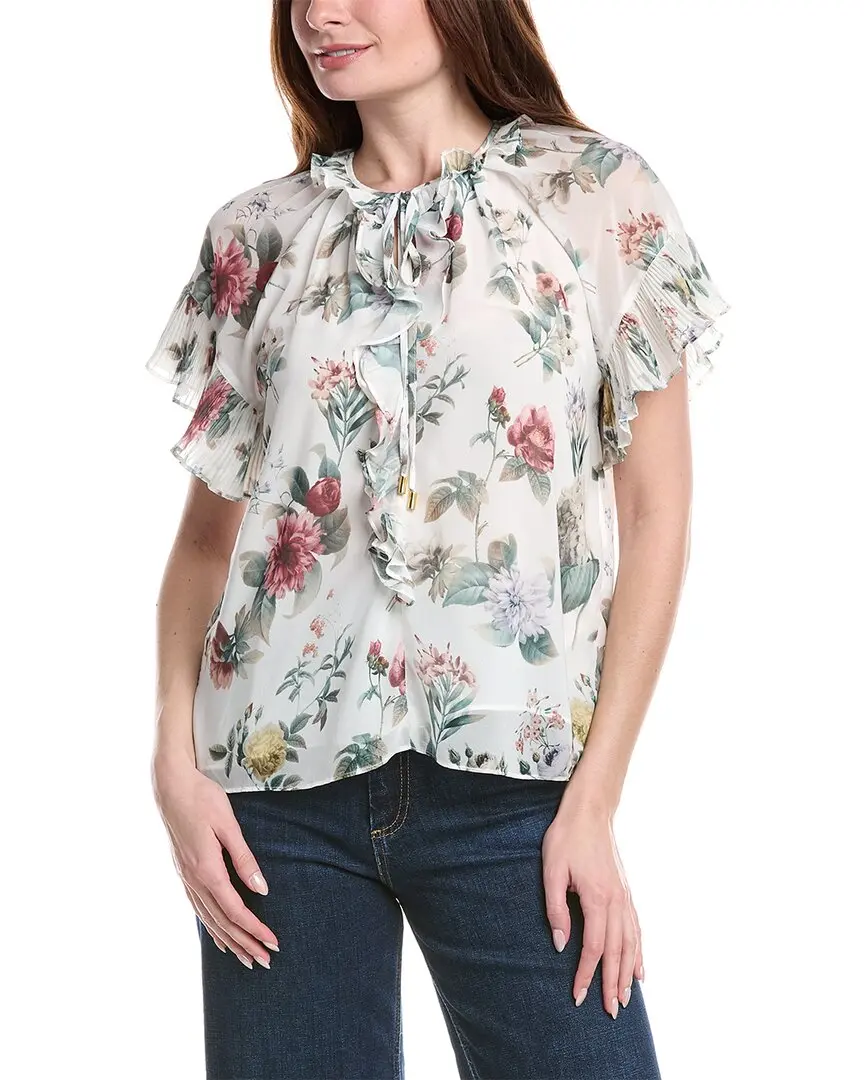 philosophy Tie Neck Printed Blouse