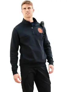 Duty Threads Firefighter 1/2 Zip Job Shirt Fire Navy