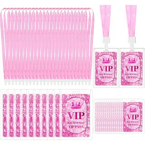 25 Sets VIP Badges with Lanyards Plastic Clear Backstage Pass Cards Bulk  Breakaway Lanyard for Quince Concert Event Birthday Movie Night Party Organizer