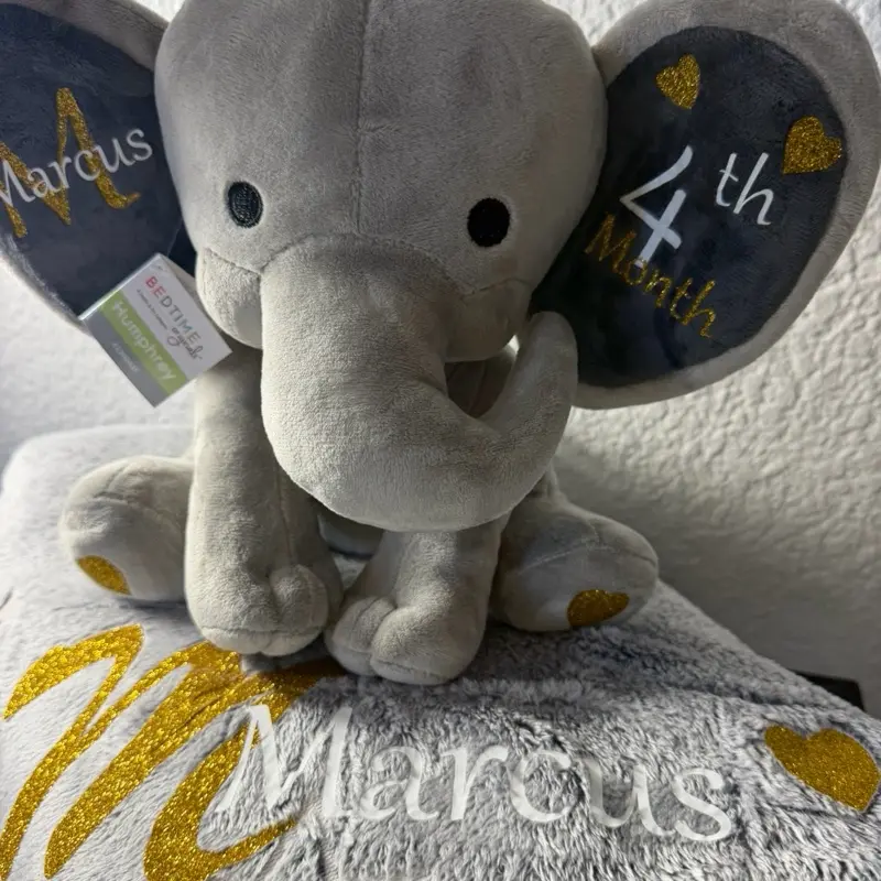 Custom Elephant Stuffed Animals, Personalized Plush Toys for Kids (Soft, Huggable Companion)