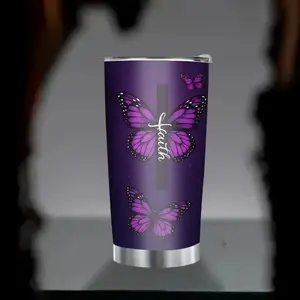 Christian Stuff Clearance20oz 304 Stainless Steel Car Coffee Travel Mug Insulated Mug Christian Theme Mug with Christian Quotes and Butterfly Pattern Can Keep Drinks Hot or Cold