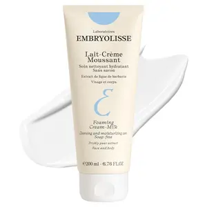 Embryolisse Foaming Cream Milk. Hydrating Cleanser for Face and Body, Soap-Free, Vegan Formula, 6.76 Fl Oz