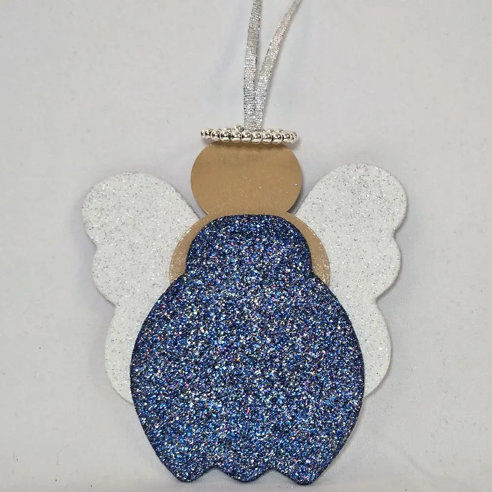Handmade Holiday Angel Ornament – Sparkling Glitter Christmas Tree Decoration
