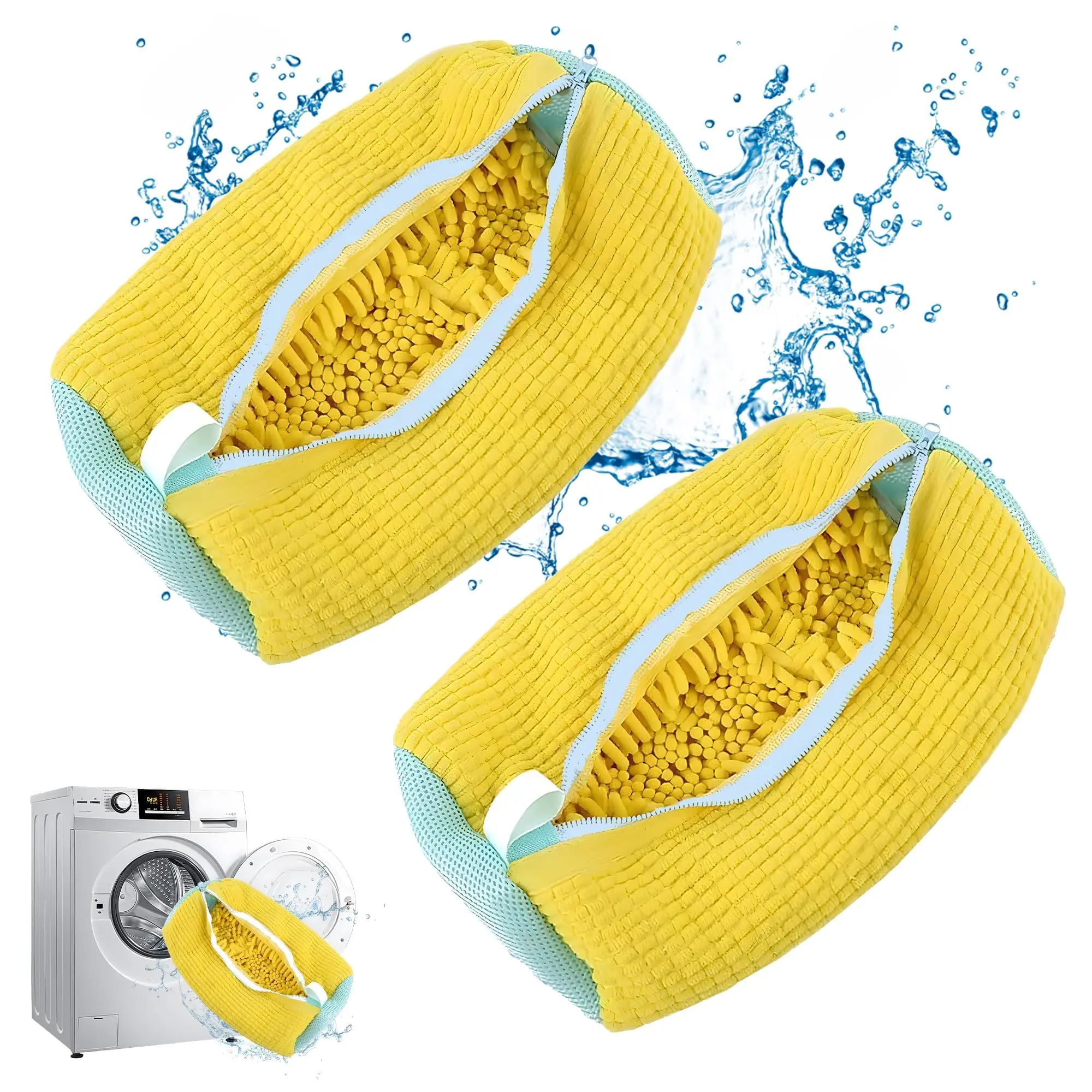 3PCS Laundry Shoe Washing Bag for Washing Machine - Protect Your Footwear during the Wash Accessories shoe washing,Mesh Accessory mesh laundry yellow