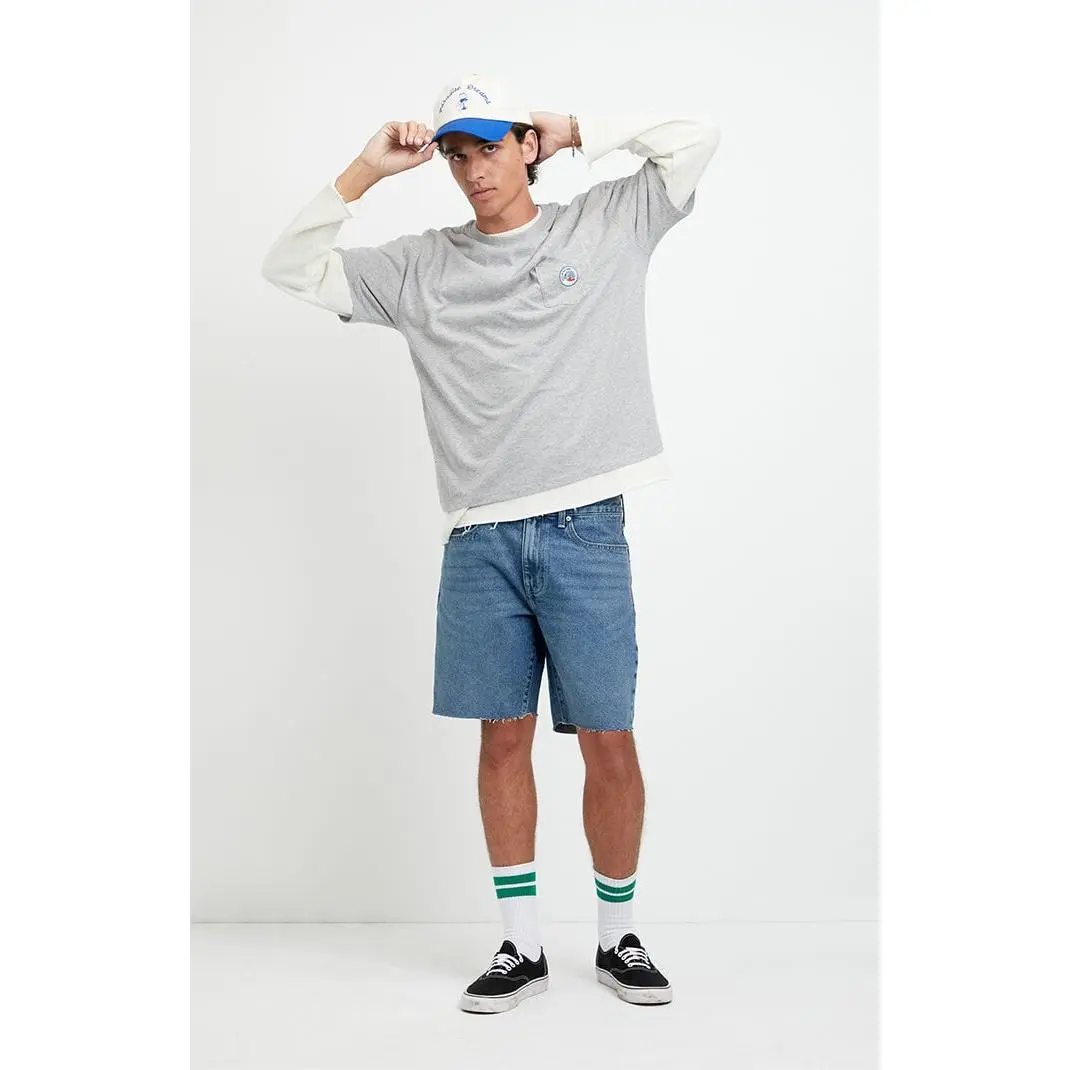 Pacsun Men's Harrison Cutoff Baggy Jean Shorts Medium Blue