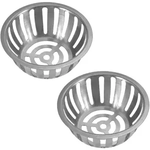 Outdoor Drain Cover, 2 count Stainless Steel Round Flat Roof Drain Cover Storm Drain Floor Drain Filter Floor Drain Cover Anti Blocking Floor Drain Strainer for Garden Balcony (125MM (5 inches))