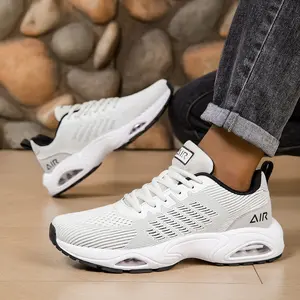 Lightweight Shock Mens Casual Running Gym Shoes Absorbent Breathable Non Slip Trainers with Air Cushion Technology Light Shock-Dampening Breathable Non-Skid Mens Casual Running Gym Trainers BlackBeige Shoes