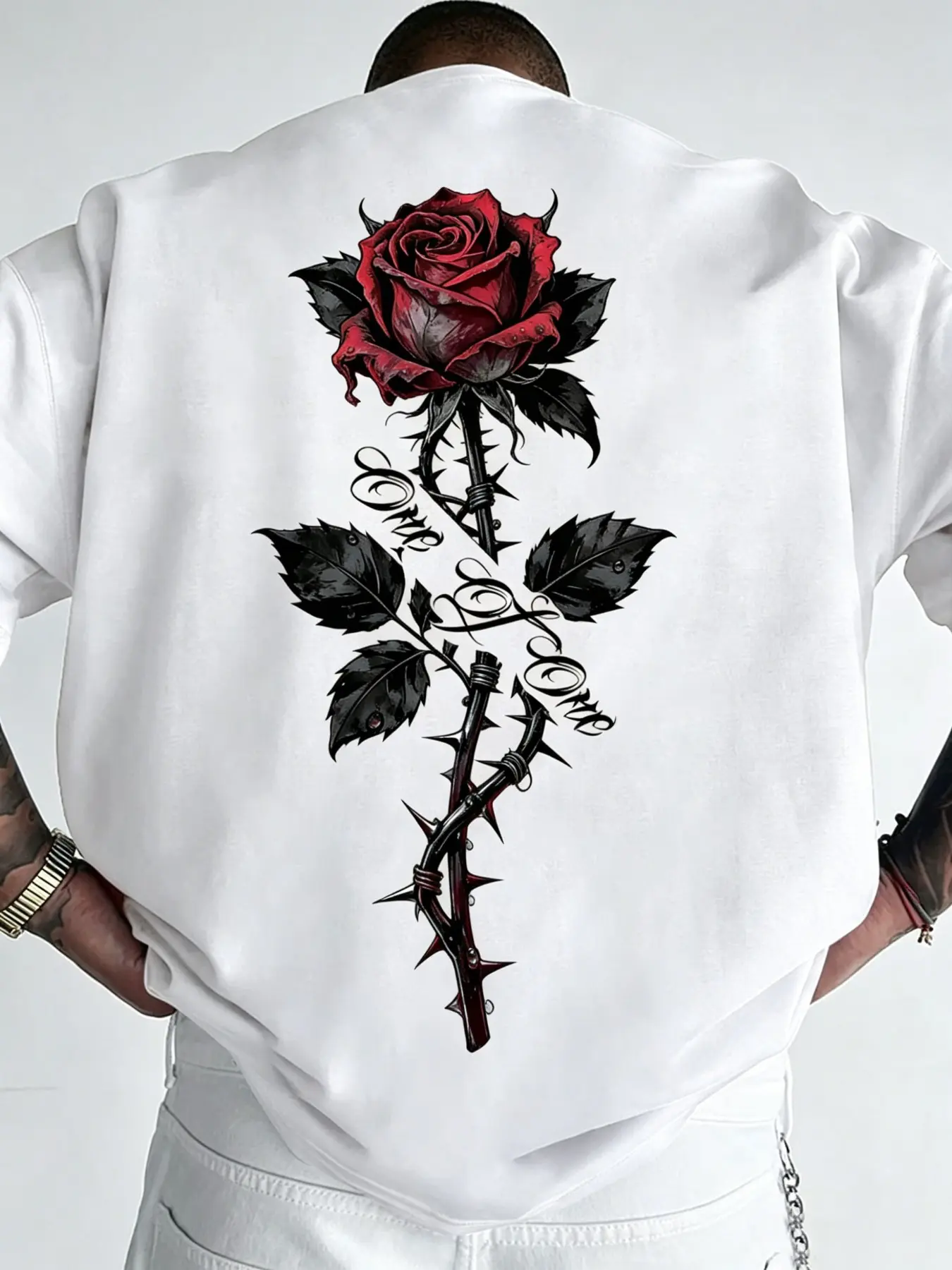 American Vintage Floral Print Short Sleeve T-Shirt, Loose-Fit Breathable Casual Top, Men's Summer T-Shirt, Comfortable and Stylish