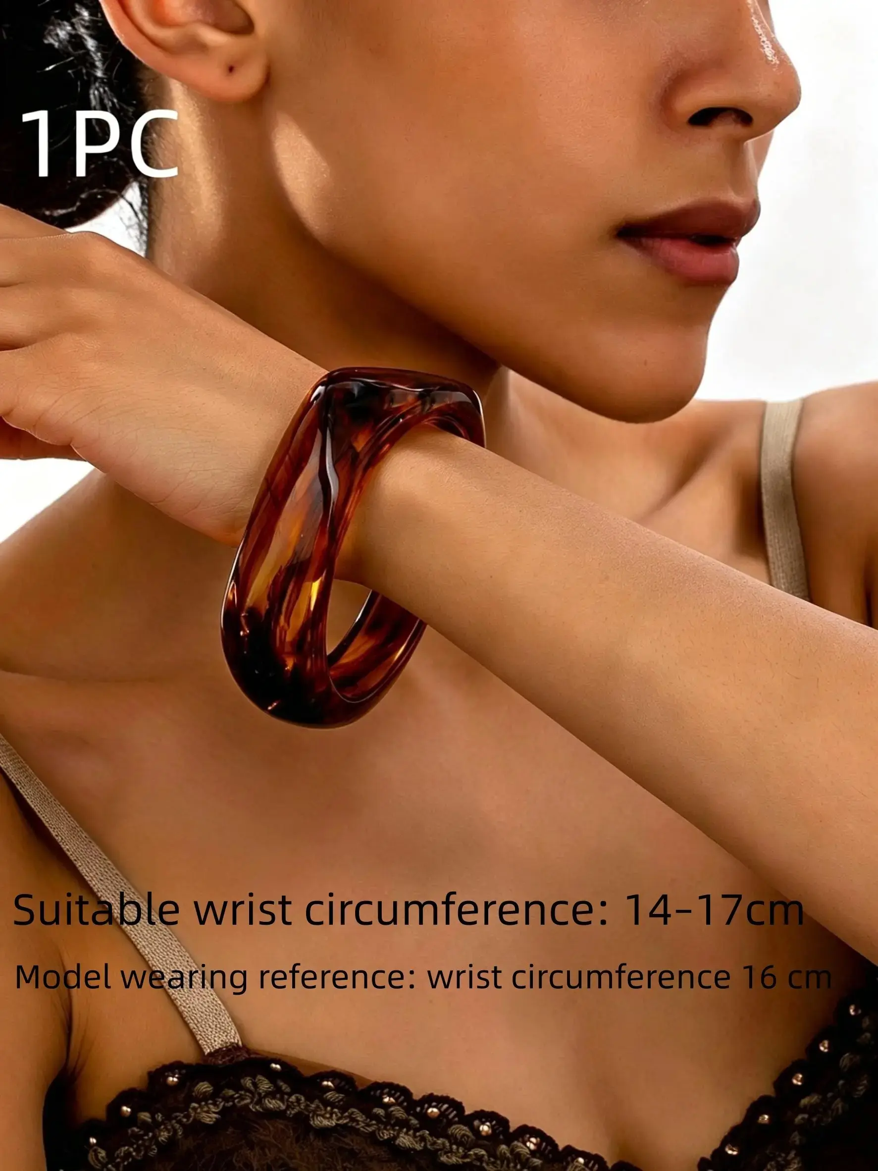 Irregular Half Transparent Design Bangle, Fashionable Jewelry for Women & Girls, Trendy All-match & Exquisite Jewelry for Birthday Gift, Elegant Minimalist Bangle, Minimalist Bracelet