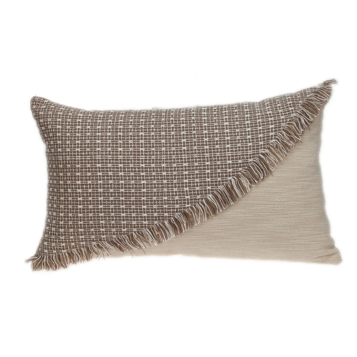 Parkland Collection PILC21122P Nirvana Cotton Transitional Rectangle Throw Pillow - Beige Natural Tones, 24x14x5in, Natural Woven Pattern, Zippered Close, Dry Clean Only, Spot Clean as Needed, for Cozy Rooms
