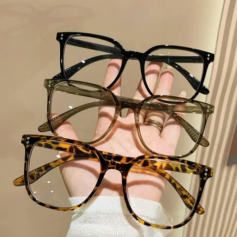 Unisex Classic Square Frame Blue Light Blocking Glasses - Lightweight Plastic Glasses Frames, Adult Women's Fashion Eyewear Accessory, for Computer Use & Long Workdays,sohochic