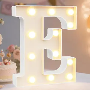Plastic LED Marquee Letter E Light Sign with LED Display, Battery-Operated Wall Hanging Decor for Home, Birthday, Anniversary Festive & Party Supplies