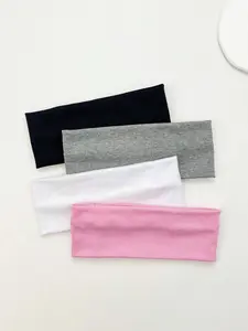 4pcs/Set Women's Multi-Color Fabric Headband, Sports Headband, Suitable For Daily Wear Gym Hair Band Sport Headband Turban Headband Sweatband Hair Accessories For Women For Vacation Outfits Scarf Women Bandana Soft Headwrap Summer Outfits