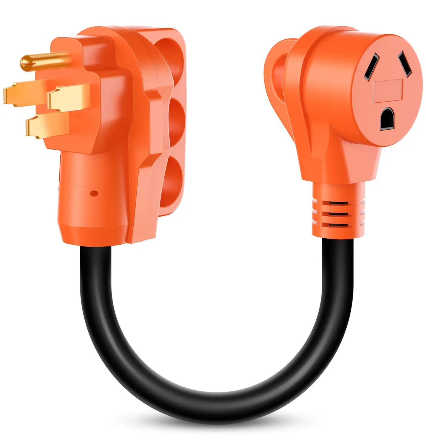 Nilight 18-Inch Heavy-Duty Pure Copper Dogbone RV Plug Connector, 50A (Nema 14-50P) Male to 30A (Nema Tt-30R) Female Extender, Handle Grip, 125V/3750W Outdoor-Safe Universal Electrical Power Adapter