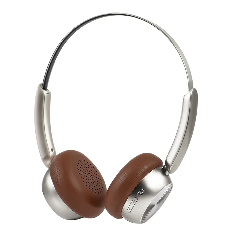 Retro lightweight Bluetooth headset with HIFI stereo sound HD microphone clear calls long battery life breathable leather earmuffs enhanced bass clear treble retractable design stylish item