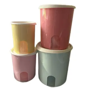 Tupperware Classic One-Touch Seal Canister Set - Air Tight, Dishwasher Safe, Staple Storage Solution with Translucent Window for Freshness - Containers