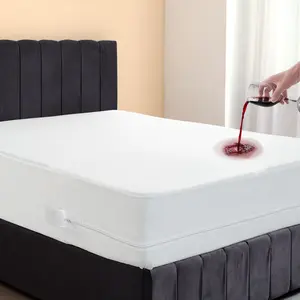 Lux Decor Bedding Zippered Mattress Encasement - 100% Polyester, Waterproof & Bed Bug Proof Mattress Protector, Hypoallergenic Six-Sided Cover