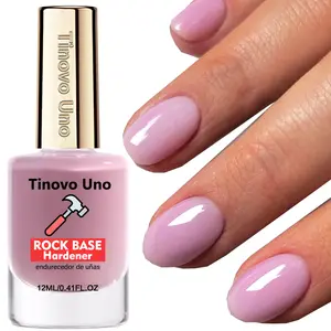Tinovo Uno Cherry Pink Nail Strengthener Gel Base Coat, Natural Fast-Drying, Gel Shine Finish, Smooth & Shiny Finish, Long-Lasting Protection for Thin & Soft Nails, Natural Ingredients, Nail Growth Care, Nail Care Solution