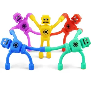 Easter Basket Stuffers for Kids Toddlers Boys 5PC Magnetic Robot Men Travel Toys Airplane Road Trip Car Travel Activities Essential Magnet Fidget Toy for Boy 3 4 5 6 Year Old Valentines Day Gifts