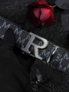 Men's Business Fashion Letter Design Belt, Casual Waistband for Jeans Trousers, Trendy All-match & Exquisite Belt for Birthday Gift, Durable Belts