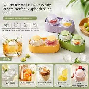 Whiskey Ice Ball Mold, Large Round Silicone Ice Tray, Easy Release Planet Ice Cube Mold, Food Grade Silicone Ice Maker, Home Use, Ice Ball Trays