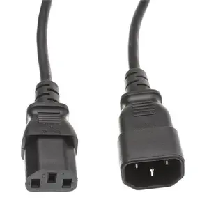 CableWholesale  Computer & Monitor Power Extension Cord, C13 to C14, 10 A, Black - 25 ft.
