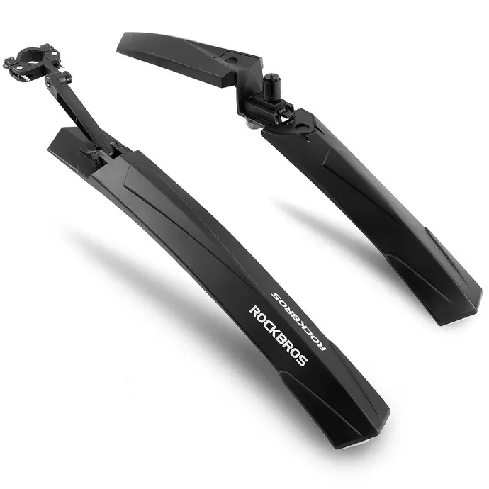 ROCKBROS Adjustable 2-Piece Polypropylene MTB Bike Mud Guards - Front Fender & Rear Splash Guard, Essential Bike Accessory for Cycling