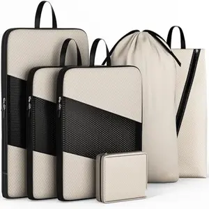 6 Set Compression Packing Cubes For Suitcase - Effortless Organization&Space Saving Cube For Quick Packing And Unpacking,Travel Must Have Suitcase Essentials For Business Trip,Cruise,Camping,Vacation