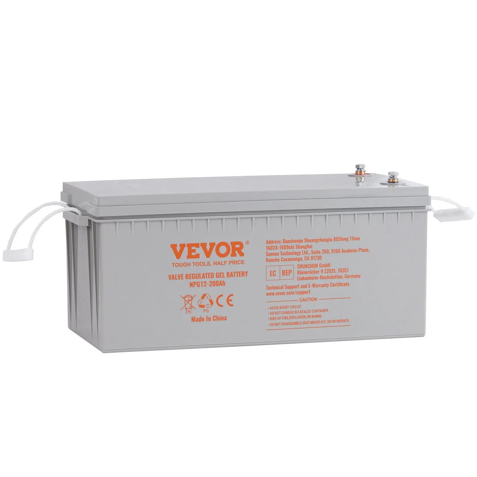 VEVOR 12V 200AH AGM Deep Cycle Battery, 1400A Current, Low Discharge, Extended Endurance, UL-Tested Rechargeable Batteries for RV, Trucks, Solar Powered Off-Grid UPS Backup Systems, Trailers