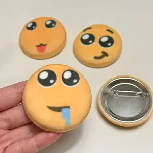 Handmade Durr Plush Cookie Pin, Soft Fabric Squishy Meme Pin Button, 2.25” Inch Diameter Plush Mochi Cookie Pinback Button