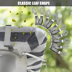 10 Pieces Table Cloth Holder Clips Leaf Shaped Tablecloth Clips Stainless Steel Cover Clamps for Indoor Outdoor Home Restaurant Kitchen Picnic Party Supplies