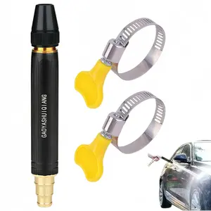 Portable High Pressure Car Wash Water Gun, Car Washing Tool, Handheld Sprayer Nozzle with Hose Clamps, Multipurpose Water Sprayer for Car Washing, Garden Watering, Pet Bathing, Outdoor Cleaning, ABS Material