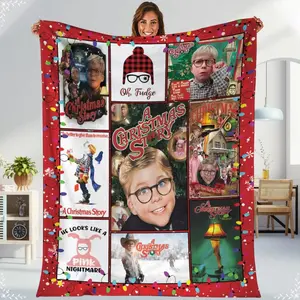 Ralph Ralphie Parker Fleece Blanket, A Christmas Story Blanket, Christmas Movie Throw Blanket For Bed Couch Sofa, Christmas Movie Blankets Suitable as a gift sizes 60*80,30*40(baby ),40*50(kids),50*60