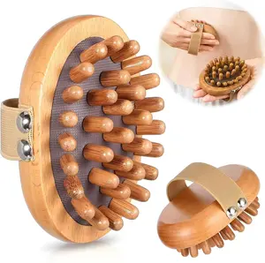 2PCS Meridian Massage Brush,Gua Sha Tool,Body Massage Brush,Wood Therapy Massage Tools, Meridian Brush for Belly,Body Sculpting Tools,Guasha Brush, Wooden Massage Tools