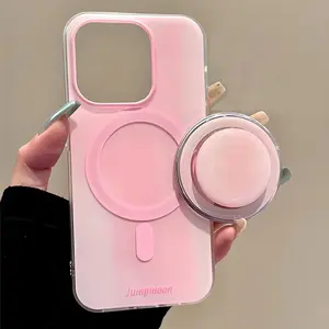 Gradient Magnetic Phone Case for IPhone 16 15 13 14 Pro Max Cover with  Stand Holder Lovely Silicone Cover