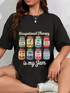 100% Cotton Unisex Occupational Therapy Is My Funny Jam OT Therapist Women Men T-Shirt